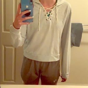 Forever 21 Baby Blue Cropped Sweatshirt